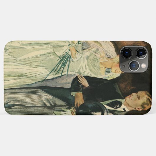 ヴィンテージ結婚アールデコ新郎新婦 Case-Mate iPhoneケース (裏面(横))