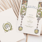 ヴィンテージ結婚アールヌーボーのドリンクメニューカード 招待状