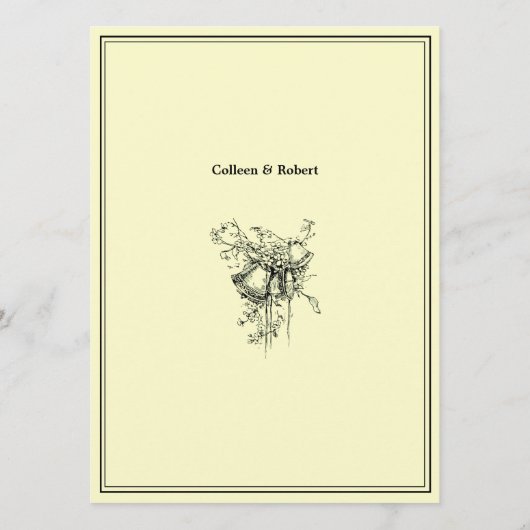 ヴィンテージ結婚アールヌーボーのメニュー メニュー (裏面)