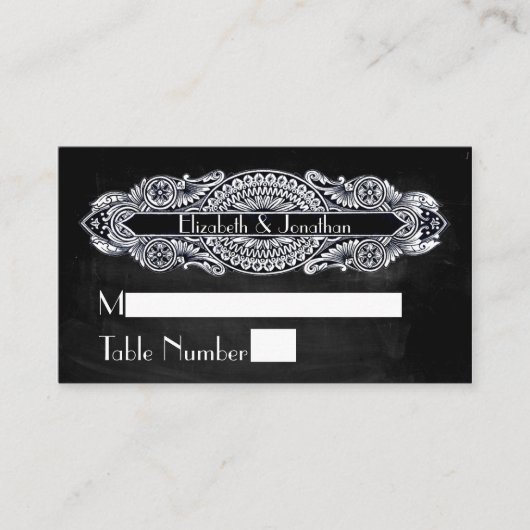 ヴィンテージ結婚アールヌーボー座席表 プレイスカード (正面)