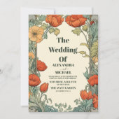 ヴィンテージ結婚アールヌーボー 招待状 (正面)