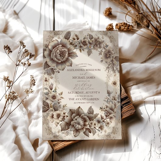 ヴィンテージ結婚アールヌーボー 招待状