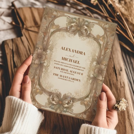 ヴィンテージ結婚アールヌーボー 招待状