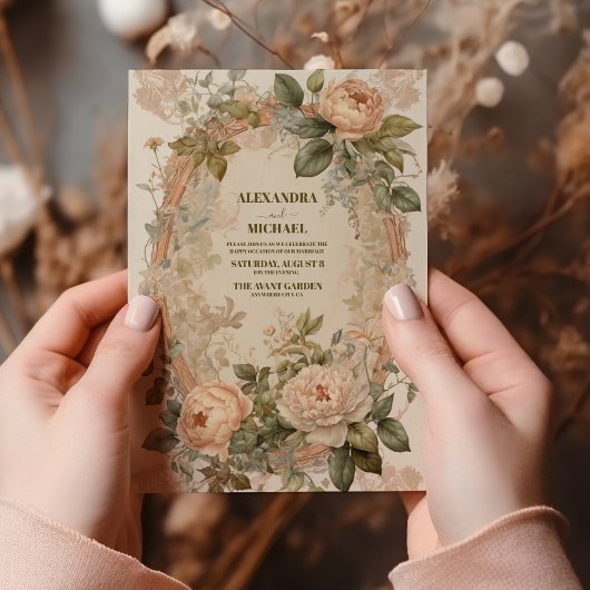 ヴィンテージ結婚アールヌーボー 招待状