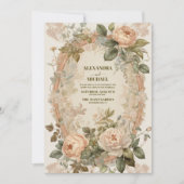 ヴィンテージ結婚アールヌーボー 招待状 (正面)