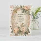 ヴィンテージ結婚アールヌーボー 招待状 (スタンド正面)