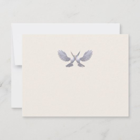 ヴィンテージ結婚カソリックのリハーサル招待状 サンキューカード (裏面)