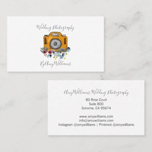 ヴィンテージ結婚カメラマン 名刺 (正面/裏面)
