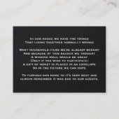 ヴィンテージ結婚クジャクの願い エンクロージャーカード (裏面)