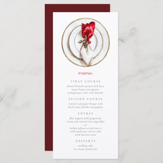 ヴィンテージ結婚クリスマスフェスティバル メニュー (正面/裏面)