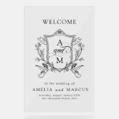 ヴィンテージ結婚クレスト アクリルサイン (正面)