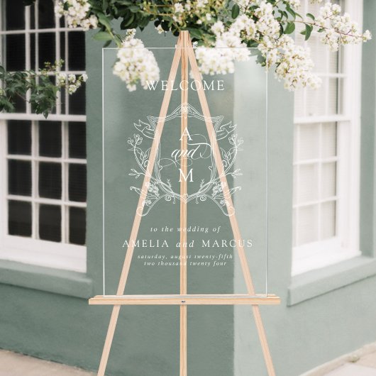 ヴィンテージ結婚クレスト アクリルサイン