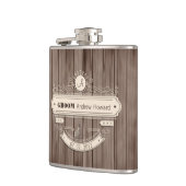 ヴィンテージ結婚グルームの日の飾りウッディフラスコ フラスク (左)