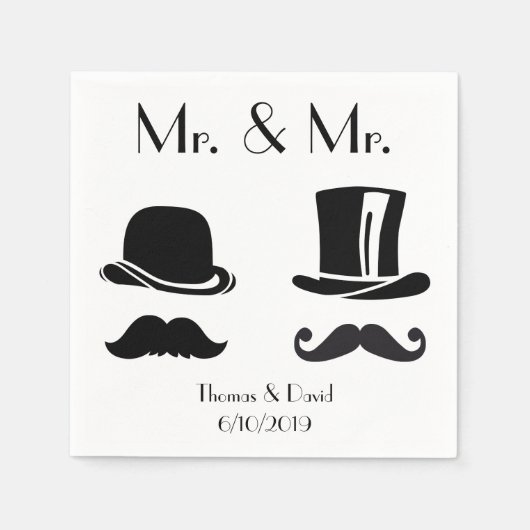 ヴィンテージ結婚ゲイナプキンス スタンダードカクテルナプキン (正面)