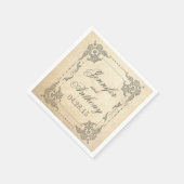 ヴィンテージ結婚シャビー スタンダードカクテルナプキン (角)