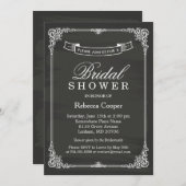 ヴィンテージ結婚シャルボードフレームブライダルシャワー 招待状 (正面/裏面)
