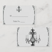 ヴィンテージ結婚シャンデリア座席表 プレイスカード (正面/裏面)