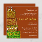 ヴィンテージ結婚スクエア招待状 招待状 (正面/裏面)