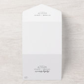 ヴィンテージ結婚スクリプト オールインワン招待状 (外側)