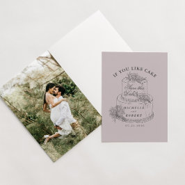 ヴィンテージ結婚スケッチのケーキ写真の保存日付 カード