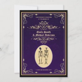 ヴィンテージ結婚スケルトン婚約リハーサル 招待状