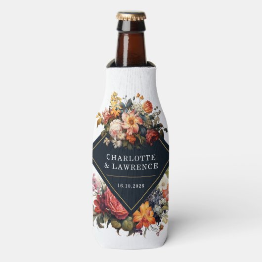 ヴィンテージ結婚スタイルクールのレトロエレガントフレーム ボトルクーラー (ボトル正面)