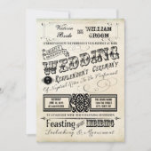 ヴィンテージ結婚タイポグラフィ 招待状 (正面)