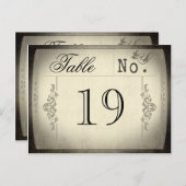 ヴィンテージ結婚チケットのテーブル番号 ポストカード (正面/裏面)