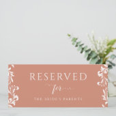 ヴィンテージ結婚テラコッタの控えエレガント印 招待状 (スタンド正面)