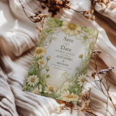 ヴィンテージ結婚デイジーアールヌーボー セーブザデート