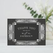 ヴィンテージ結婚ノボー白黒 サンキューカード (スタンド正面)