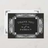 ヴィンテージ結婚ノボー白黒 サンキューカード (正面/裏面)