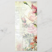 ヴィンテージ結婚バラのメニュー メニュー (裏面)