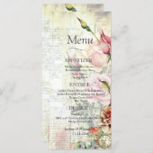 ヴィンテージ結婚バラのメニュー メニュー (正面/裏面)