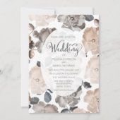 ヴィンテージ結婚バラタイポグラフィ招待状 招待状 (正面)