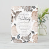 ヴィンテージ結婚バラタイポグラフィ招待状 招待状 (スタンド正面)