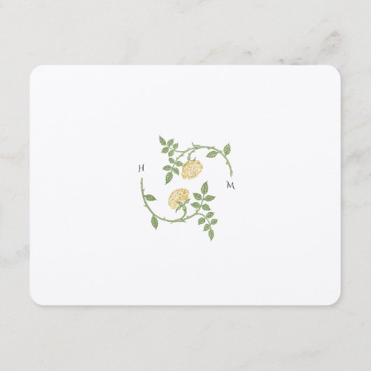 ヴィンテージ結婚バラ情報カード エンクロージャーカード (裏面)