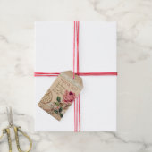 ヴィンテージ結婚バラ/シャワーメッセージカード ギフトタグ (より糸付き)