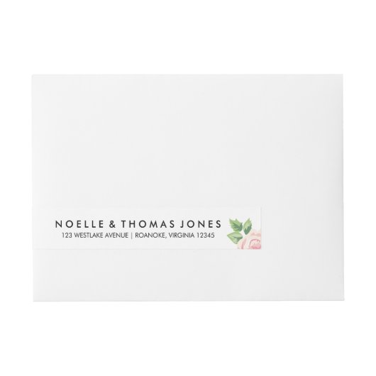 ヴィンテージ結婚バラ ラップアラウンド宛名ラベル (正面)