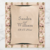 ヴィンテージ結婚バラ ワインラベル (シングルラベル)