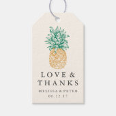 ヴィンテージ結婚パイナップルの好意 ギフトタグ (正面)