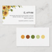 ヴィンテージ結婚ヒマワリの衣装コード エンクロージャーカード (正面/裏面)