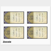 ヴィンテージ結婚ピーコックのワインラベル 長方形シール (シート)