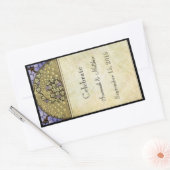 ヴィンテージ結婚ピーコックのワインラベル 長方形シール (封筒)