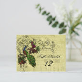 ヴィンテージ結婚ピーコックの表番号葉書 ポストカード (スタンド正面)