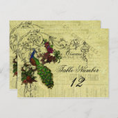 ヴィンテージ結婚ピーコックの表番号葉書 ポストカード (正面/裏面)