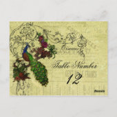 ヴィンテージ結婚ピーコックの表番号葉書 ポストカード (裏面)