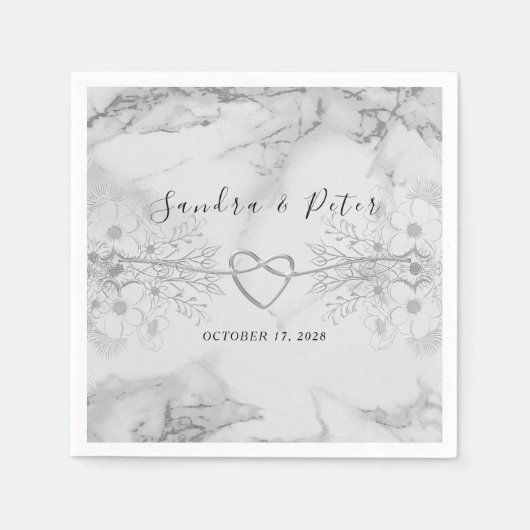 ヴィンテージ結婚フローラのナプキン スタンダードカクテルナプキン (正面)