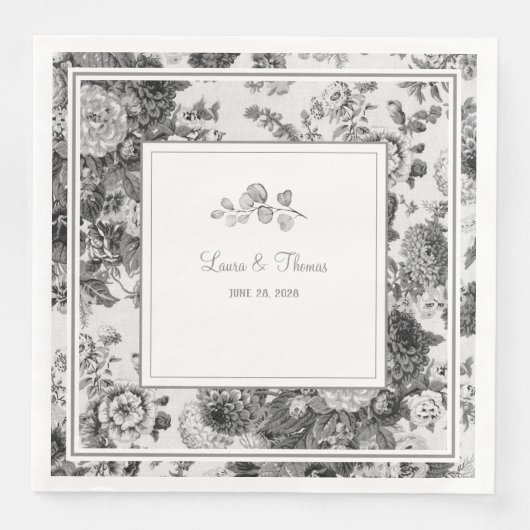 ヴィンテージ結婚フローラの名前と日付クラシック情報 (正面)