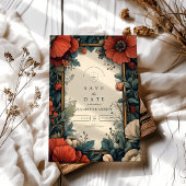 ヴィンテージ結婚フローラアールヌーボー セーブザデート